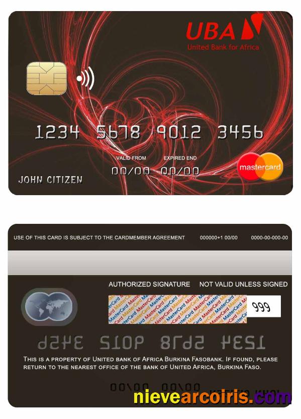 Burkina Faso United bank Africa mastercard